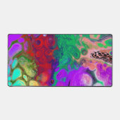 Heldere kleurrijke Blauwgroen, zwart, Paarse Fluid Bureaumat (Voorkant)