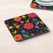 Heldere Kleurrijke Bloemen 6 Stuk Bier Onderzetter (Linkerzijde)