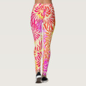Heldere kleurrijke bloemenlente leggings (Achterkant)