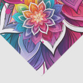 Heldere kleurrijke bloemenmandala tissuepapier (Detail)