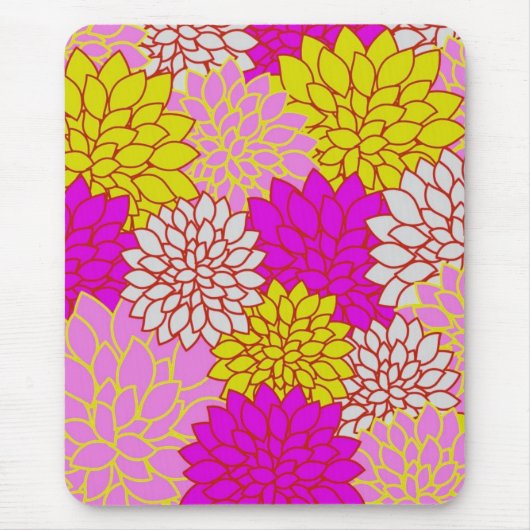 Heldere Kleurrijke BloemenMousepad Muismat (Voorkant)