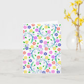 Heldere, kleurrijke, bloemige Swirly Verjaardag Ka Kaart (Gele Bloem)