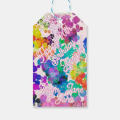 Heldere Kleurrijke Bokeh Groet Foto Verjaardag Cadeaulabel (Achterkant)