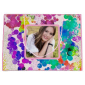 Heldere Kleurrijke Bokeh Verjaardag Feestelijke Fo Groot Cadeauzakje (Voorkant)