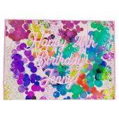 Heldere Kleurrijke Bokeh Verjaardag Feestelijke Fo Groot Cadeauzakje (Achterkant)