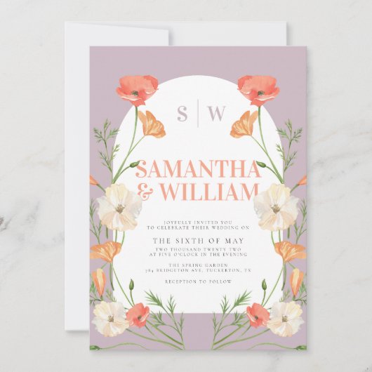 Heldere kleurrijke boog Boho bloemenbruiloft Kaart (Voorkant)