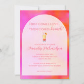 Heldere kleurrijke bruids brunch uitnodiging (Voorkant)