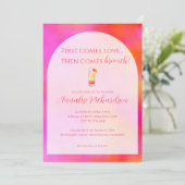 Heldere kleurrijke bruids brunch uitnodiging (Staand voorkant)