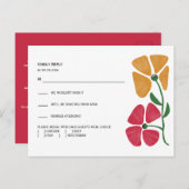 Heldere & Kleurrijke Bruiloft RSVP en Details Comb Briefkaart (Voorkant / Achterkant)