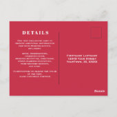 Heldere & Kleurrijke Bruiloft RSVP en Details Comb Briefkaart (Achterkant)