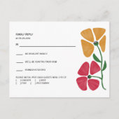 Heldere & Kleurrijke Bruiloft RSVP en Details Comb Briefkaart (Voorkant)