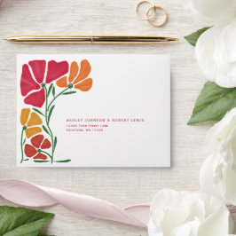 Heldere & Kleurrijke Bruiloft RSVP Zelf Gericht Envelop
