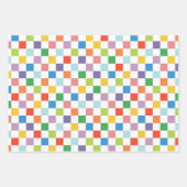 Heldere Kleurrijke Checkerboard Custom Verjaardag Inpakpapier Vel (Voorkant 3)
