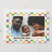 Heldere Kleurrijke Checkerboard Landschapsfoto Feestdagenkaart (Voorkant)