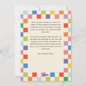 Heldere kleurrijke Checkerboard Photo Holiday Feestdagenkaart (Achterkant)