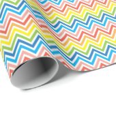 Heldere kleurrijke Chevron Cadeaupapier (Rol Hoek)