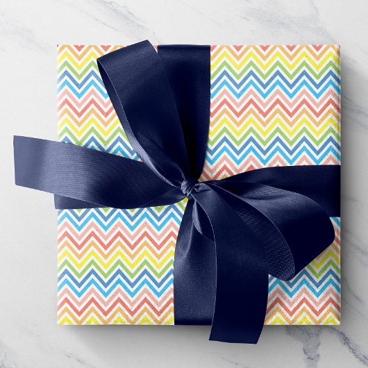 Heldere kleurrijke Chevron Cadeaupapier