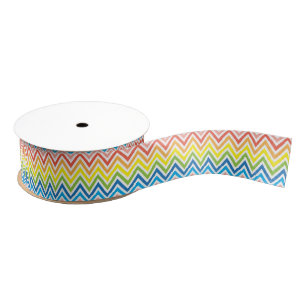 Heldere kleurrijke Chevron Grosgrain Lint