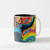 Heldere kleurrijke Confident Girl Afbeelding Mok (Voorkant rechts)