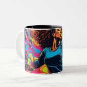 Heldere kleurrijke Confident Girl Afbeelding Mok (Voorkant links)