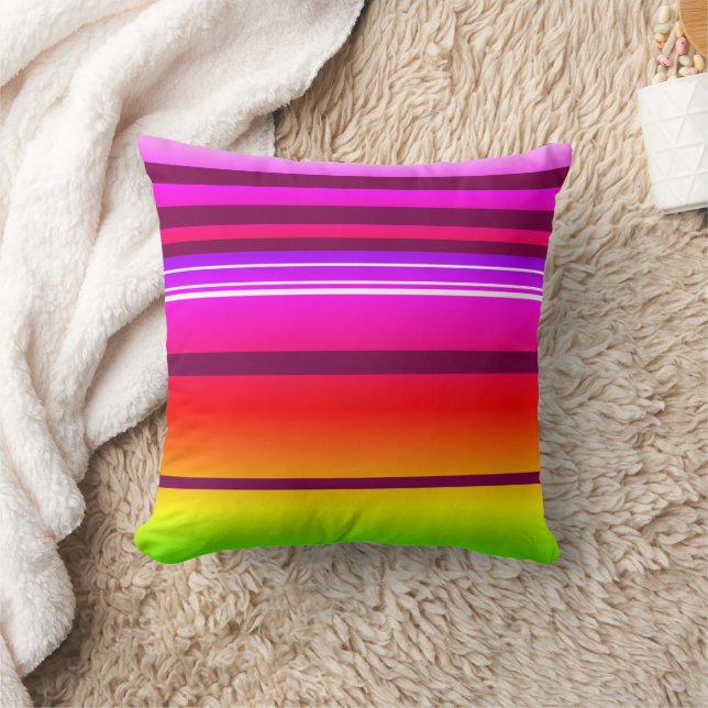Heldere kleurrijke creatieve gestreepte kussen (Deken)