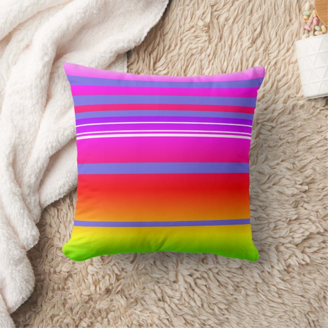 Heldere kleurrijke creatieve gestreepte kussen (Deken)