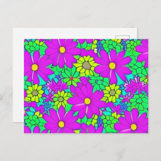 heldere , kleurrijke dagbloem briefkaart (Voorkant / Achterkant)