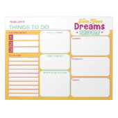 Heldere kleurrijke dingen om te doen Lijst Daily P Notitieblok (Voorkant)