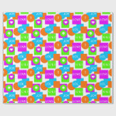 Heldere, kleurrijke en Gepersonaliseerd geometrisc Cadeaupapier (Vlak)