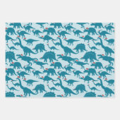 Heldere kleurrijke feestelijke dinosaurussen in Sa Inpakpapier Vel (Voorkant 2)
