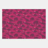 Heldere kleurrijke feestelijke dinosaurussen in Sa Inpakpapier Vel (Voorkant)