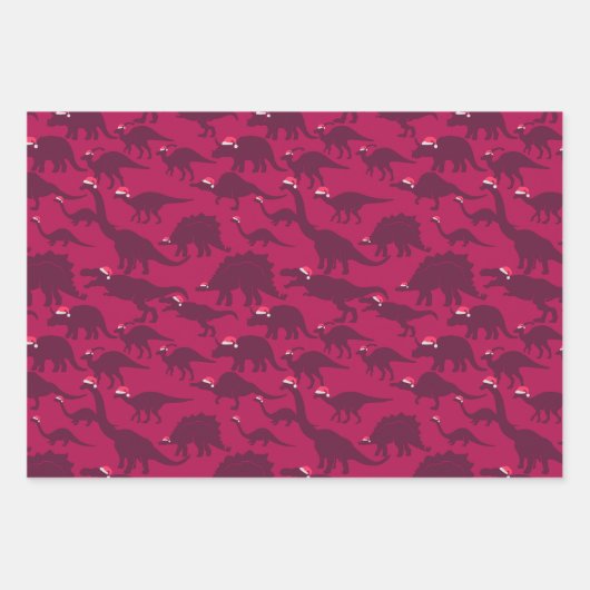 Heldere kleurrijke feestelijke dinosaurussen in Sa Inpakpapier Vel (Voorkant)