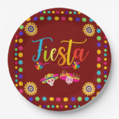 Heldere kleurrijke Fiesta Fun Papieren Bordje (Voorkant)