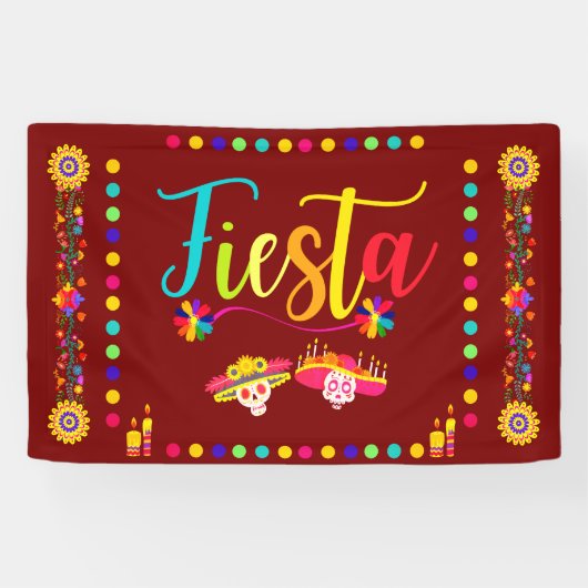 Heldere kleurrijke Fiesta Fun Spandoek (Horizontaal)