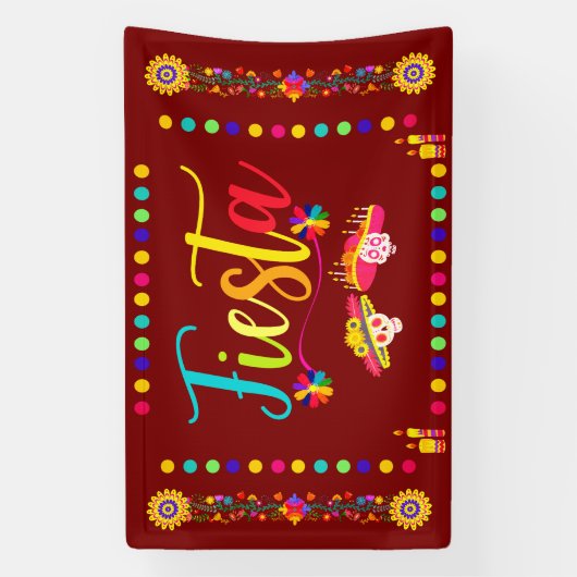 Heldere kleurrijke Fiesta Fun Spandoek (Verticaal)