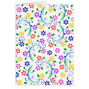 Heldere, kleurrijke Floral Swirly Card Ensemble