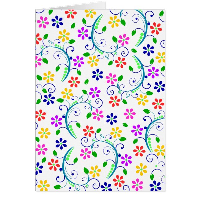 Heldere, kleurrijke Floral Swirly Card Ensemble (Voorkant)
