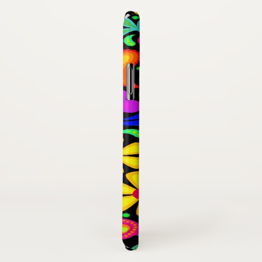 Heldere kleurrijke Flowers iPhone X Hoesje (Achterkant / rechts)