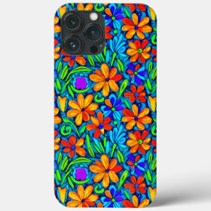 Heldere kleurrijke folk art bloemen Case-Mate iPhone case