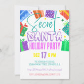 Heldere kleurrijke geheime Santa Gift Exchange Par Kaart (Voorkant)