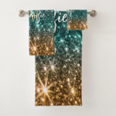 Heldere kleurrijke glitter bad handdoek (Insitu)