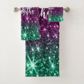 Heldere kleurrijke glitter bad handdoek (Insitu)