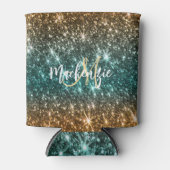 Heldere kleurrijke glitter blikjeskoeler (Voorkant)