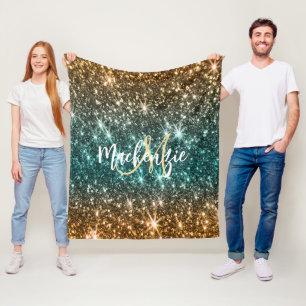Heldere kleurrijke glitter fleece deken