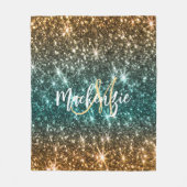 Heldere kleurrijke glitter fleece deken (Voorkant)