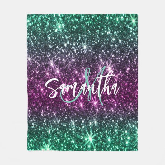 Heldere kleurrijke glitter fleece deken (Voorkant)