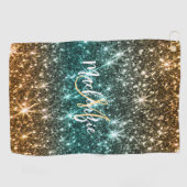 Heldere kleurrijke glitter golfhanddoek (Horizontaal)