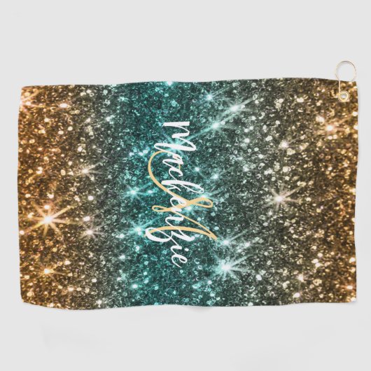 Heldere kleurrijke glitter golfhanddoek (Horizontaal)