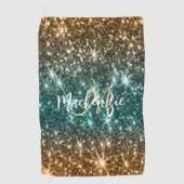 Heldere kleurrijke glitter golfhanddoek (Voorkant)