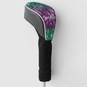 Heldere kleurrijke glitter golfheadcover (Schuin)